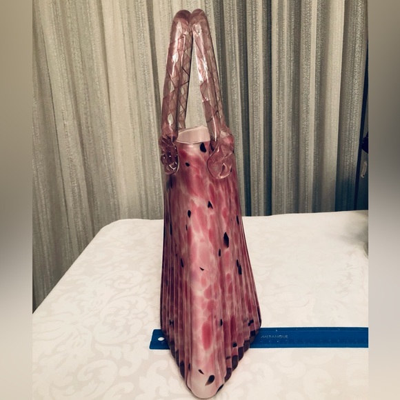 Vintage Y2K Murano Speckled Pink Glass Purse🌸Substantial Art Decor🌸 - Picture 7 of 15